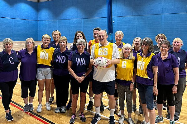 Playing Walking Netball with the Carterton Wigglers was very fun, and Ed Davey seemed to enjoy it too!