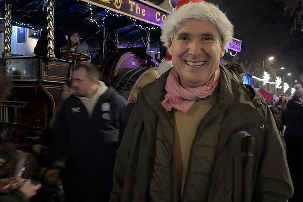The Christmas lights on this steam train are wonderful, but I'd still prefer a real train in Witney!