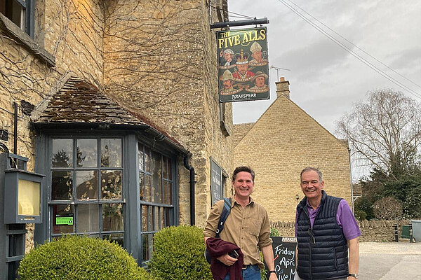 A well deserved drink at The Five Alls